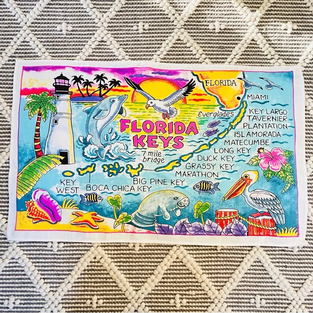 Florida Keys Souvenir Tea Towel